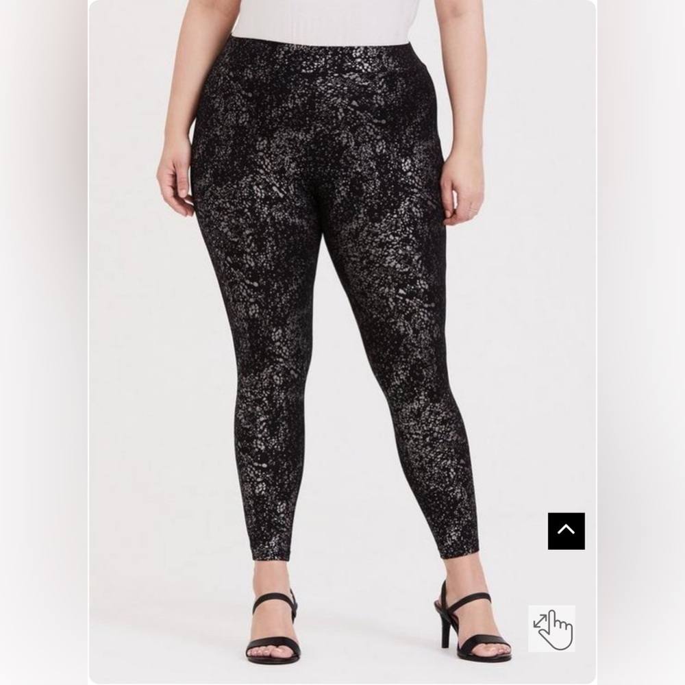 Torrid Premium Legging - Metallic Splatter Black Size 3 - Picture 2 of 11